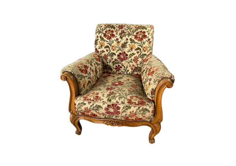 Location fauteuil tissu fleurs vintage pour les événements