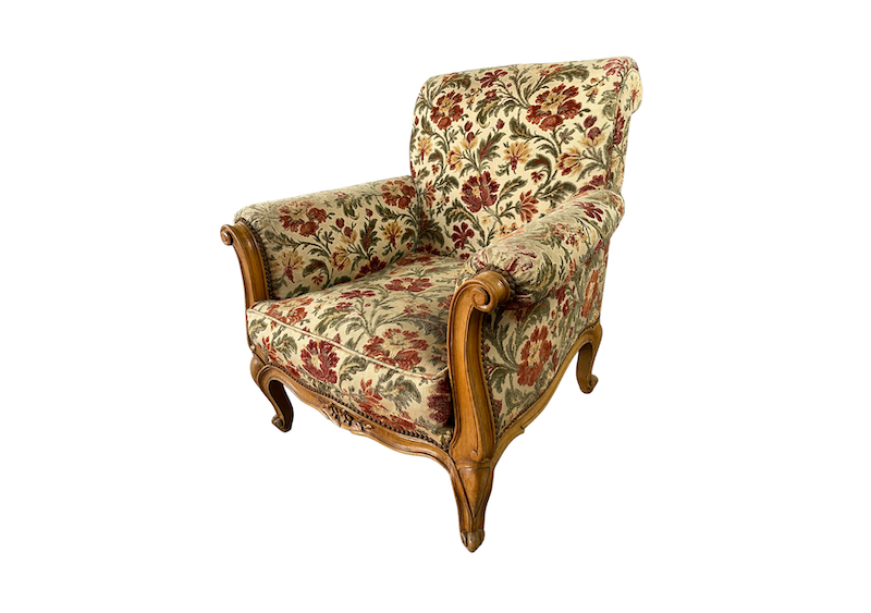 Location fauteuil tissu fleurs vintage pour les événements