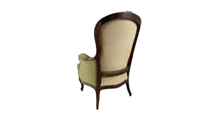 Location fauteuil crapaud en tissu vert pour les événements style bohème, anniversaire, cocktails de mariage, soirées d'entreprise, garden party, château