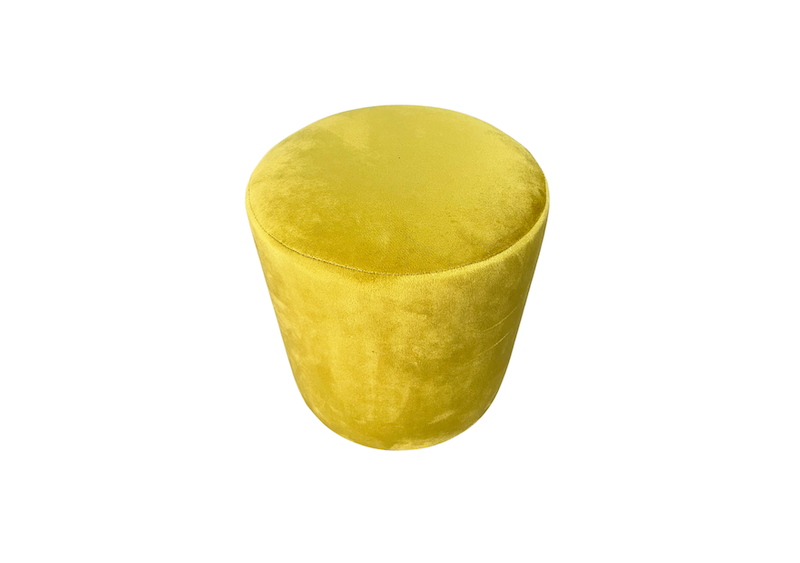 Location pouf velours jaune moutarde pour les événements