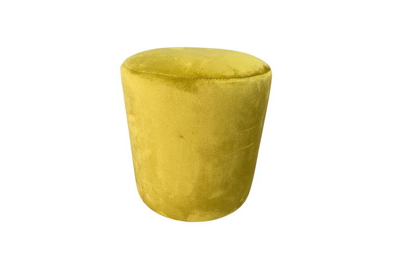 Location pouf velours jaune moutarde pour les événements