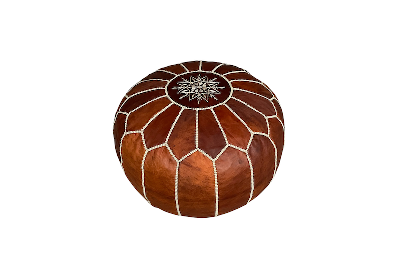 Location pouf cuir marron événements, décor 1001 nuit, décoration orientale