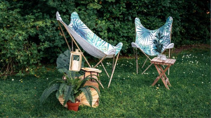 Location fauteuils tropicaux événements, location fauteuil papillon événement, location décoration thème été, summer party