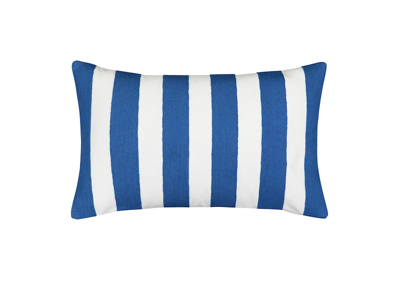 Location coussin rayures bleues, location coussin événements d'été, location décoration événements