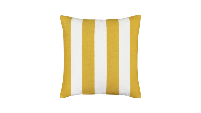 Location coussin rayures jaunes, location coussin événements d'été, location décoration événements