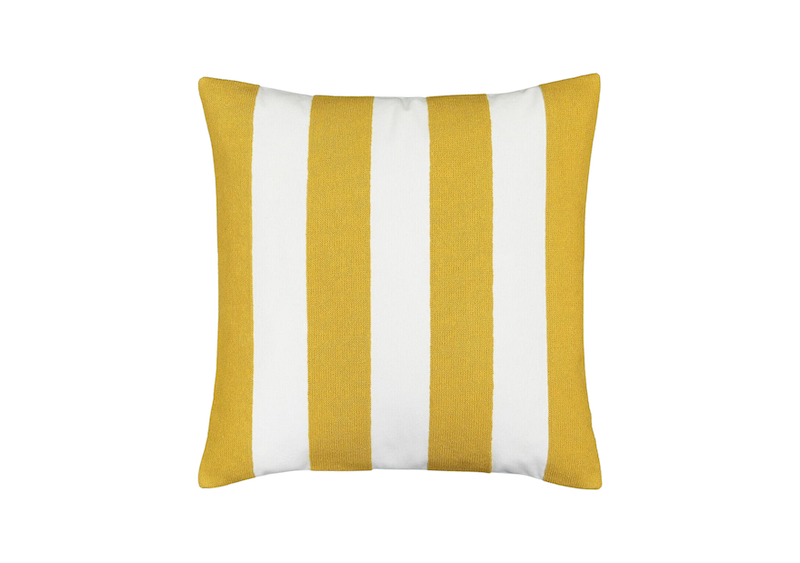 Location coussin rayures jaunes, location coussin événements d'été, location décoration événements