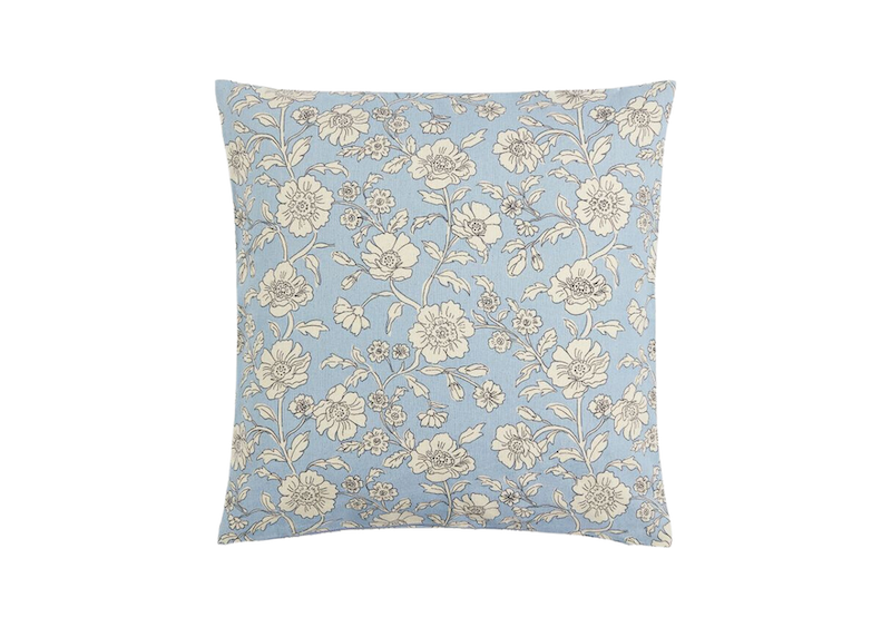 Location coussin bleu fleuri événements, location coussin motif fleuri, location décoration événement guinguette